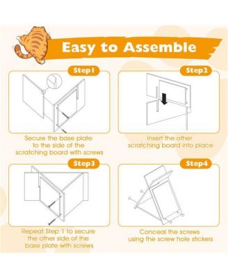 Space-Saving Cat Scratcher Lounge Combo with Tunnel, 3-in-1 Multi-Level Furniture with Scratching Surface & Wooden Perch