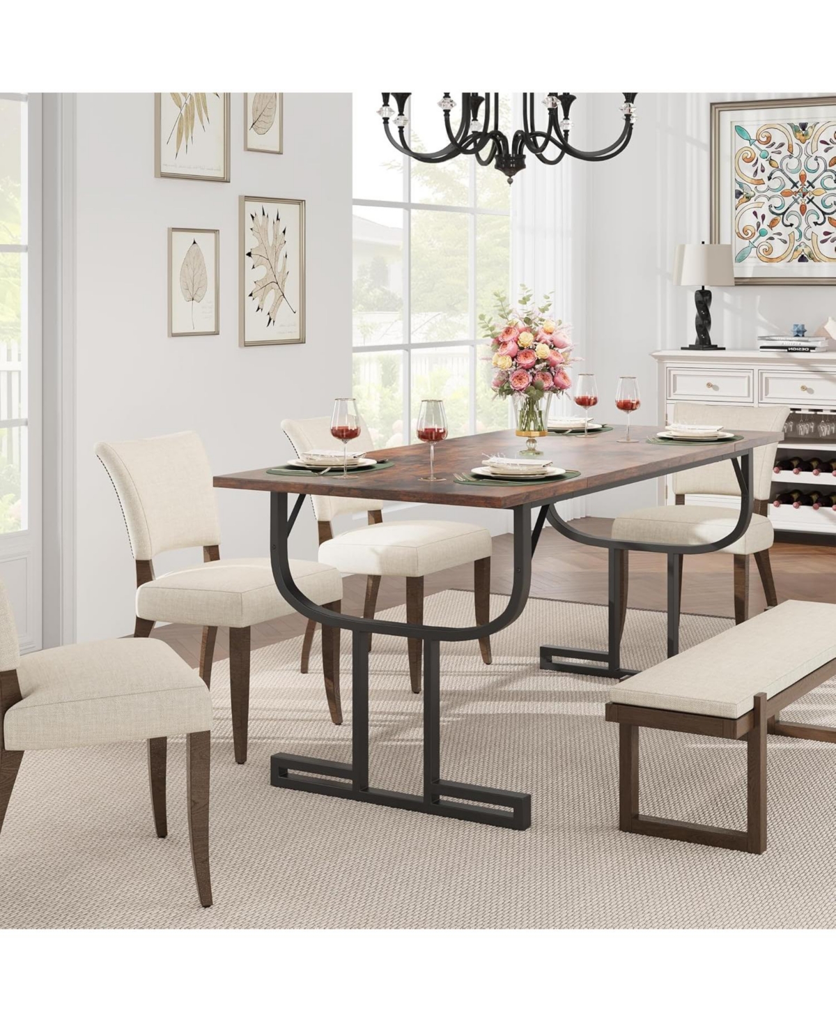 Gaomon Kitchen Table 70.9 Inch Dining Table Farmhouse Kitchen Table for 6 to 8 Peoplefor Dining Room, Home Office