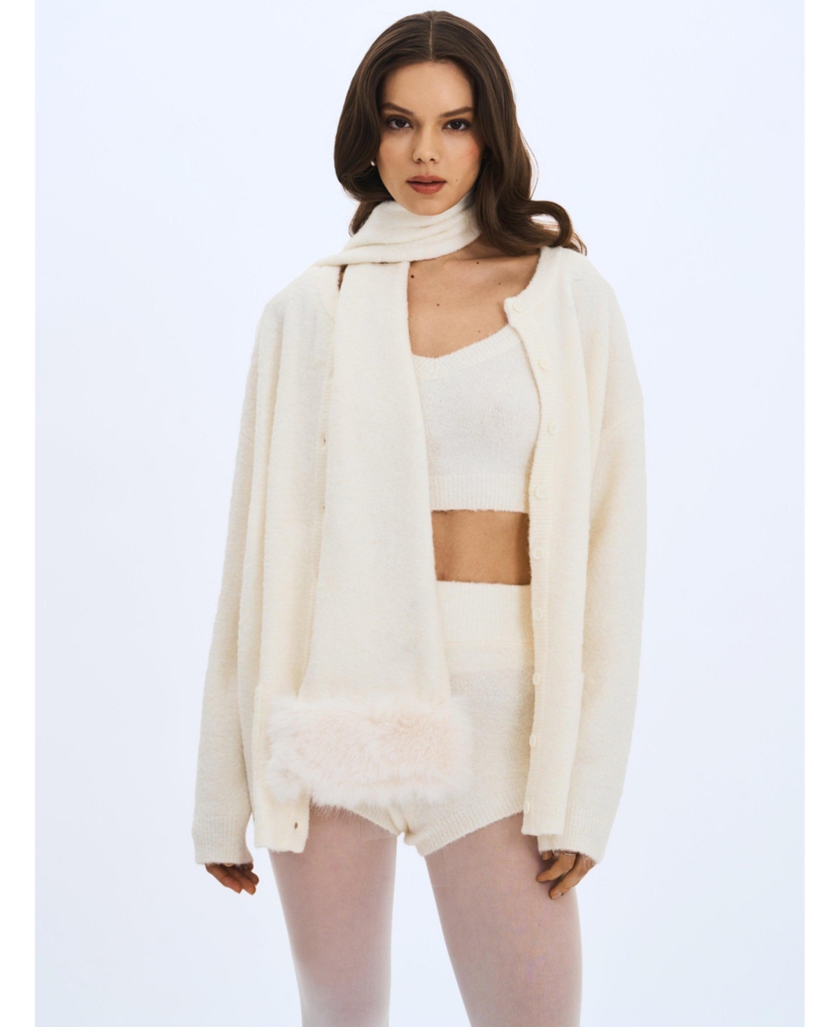 Miss Circle Women's Orla Wool-Blend Ribbed Knit Cardigan