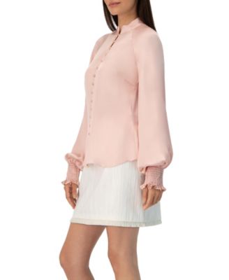 Women's Straight Blouse with Mandarin Collar