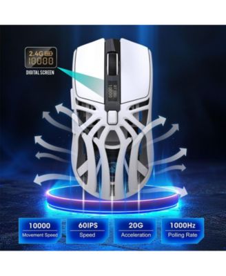 Tri-Mode Wireless Gaming Mouse, Hollow Cooling Design,10000 DPI Adjustable, 1000Hz Polling Rate, BT5.3+2.4G+Wired