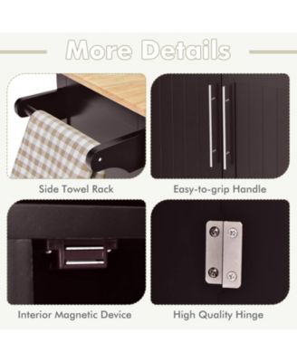 Kitchen Islands Rolling Kitchen Island Cart Storage Trolley with Towel Rack and Drawer