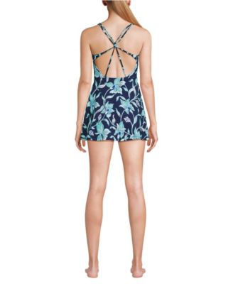 Women's Tugless QuickDry Strappy Back Mini Swim Dress