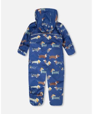 Baby Boys Mid-Season One-Piece Outerwear with Hat Dog Print