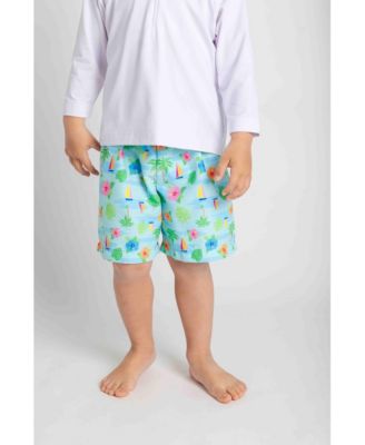 Baby Boy Tropical Print Swim Trunk
