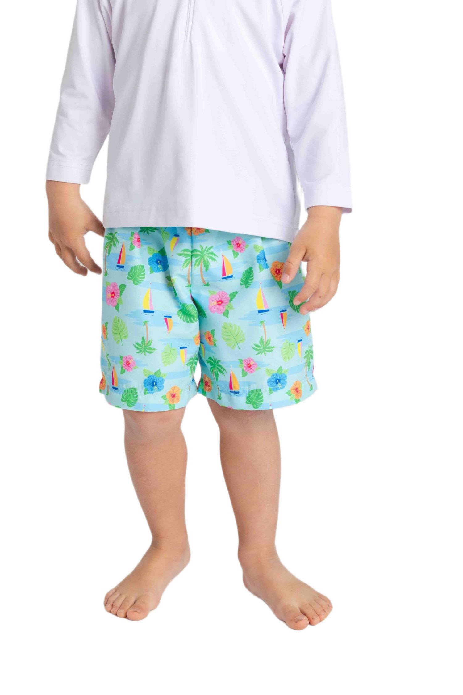 Baby Boy Tropical Print Swim Trunk