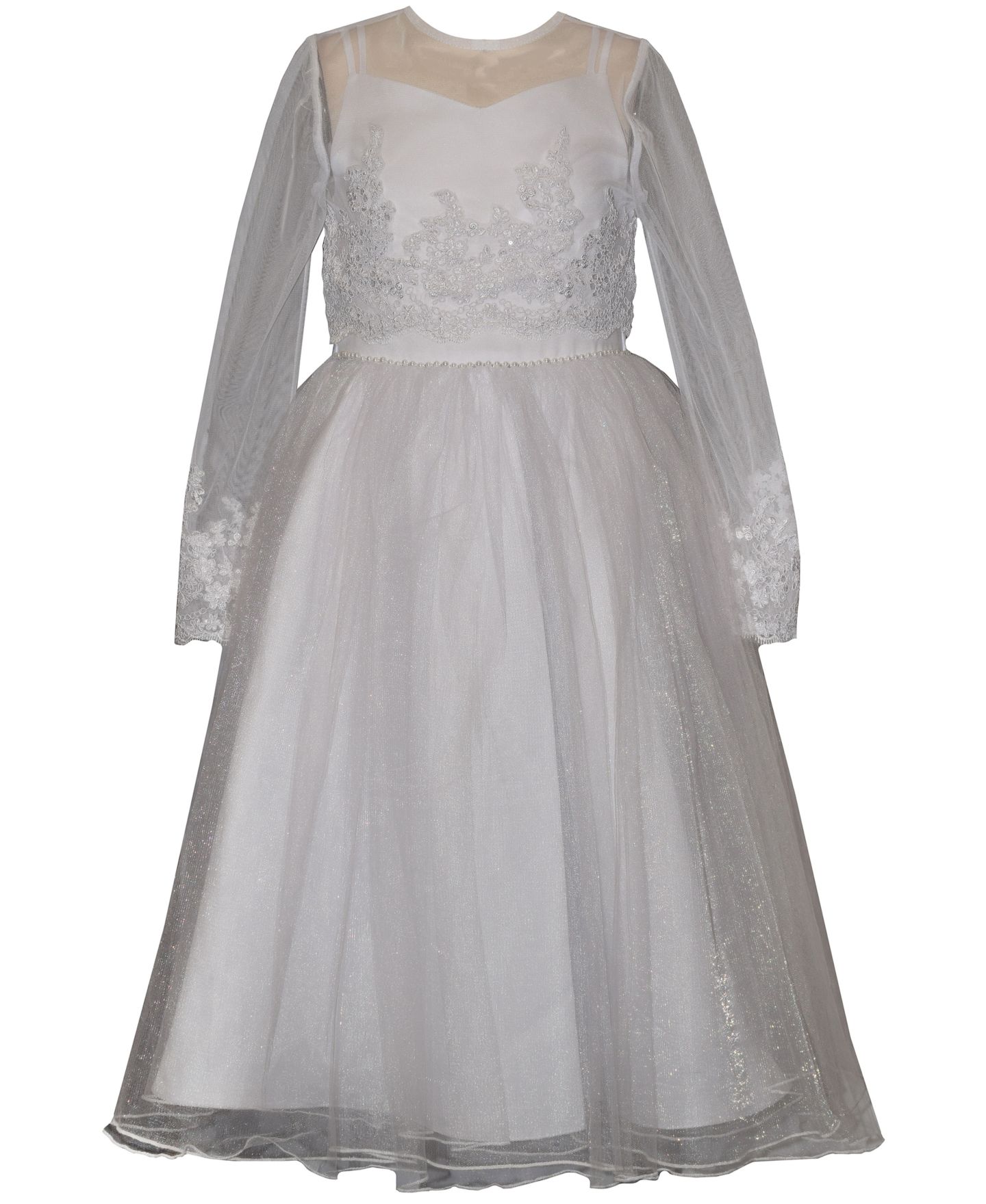 Платья Bonnie Jean Jacket and Tulle Communion Dress, 2-Piece Set для девочек, цвет: Серый — фото 1