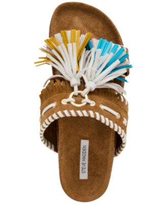 Women's Lester Tassel Footbed Slip-On Slide Sandals