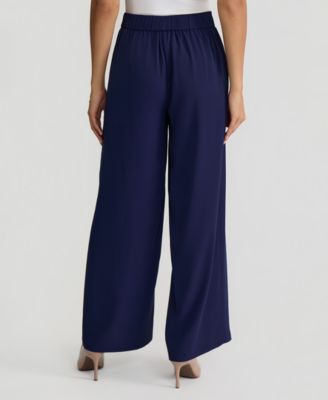 Women's Chiffon High-Rise Pull-On Wide-Leg Pants