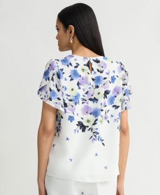 Women's Tulip Sleeves Crewneck Top