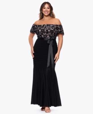 Plus Size Off-The-Shoulder Ball Gown
