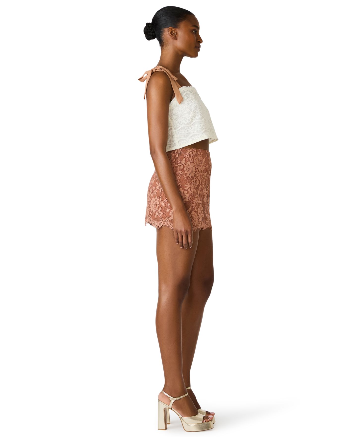 Женский топ Steve Madden Sleeveless Square Neck, цвет: Слоновая кость — фото 3