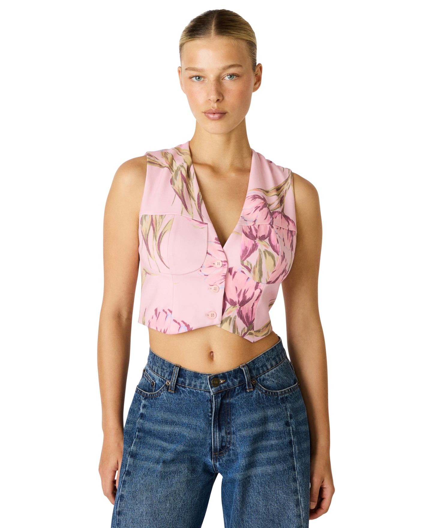 Женский жилет Steve Madden Raleen V-Neck, цвет: С принтом — фото 2