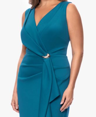 Plus Size V-Neck Peacock Dress