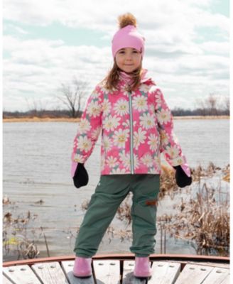 Big Girls 3-in-1 Two-Piece Mid-Season Outerwear Set Smiling Flower Print
