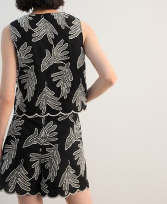 Women's Embroidered Cotton Shorts