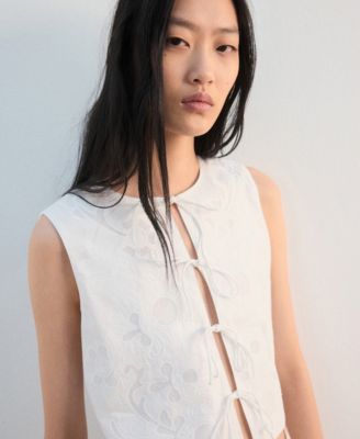 Women's Bows Embroidered Vest