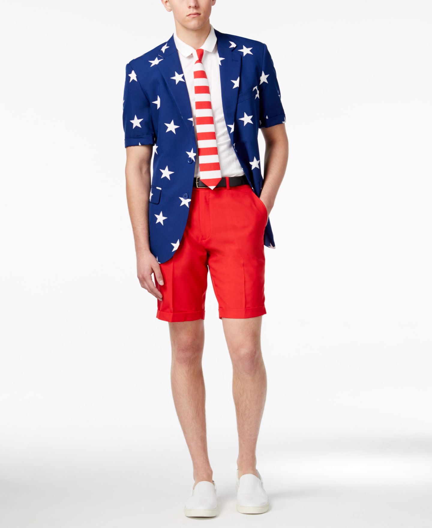 Мужской летний карнавальный костюм OppoSuits USA в американской тематике, цвет: Белый / Синий — фото 12