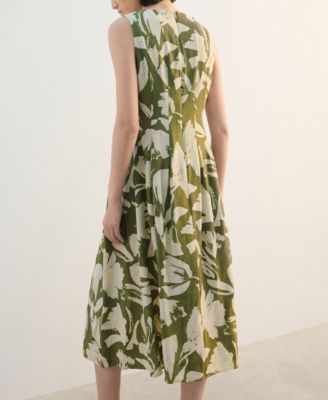 Women's Floral-Print Flared Dress