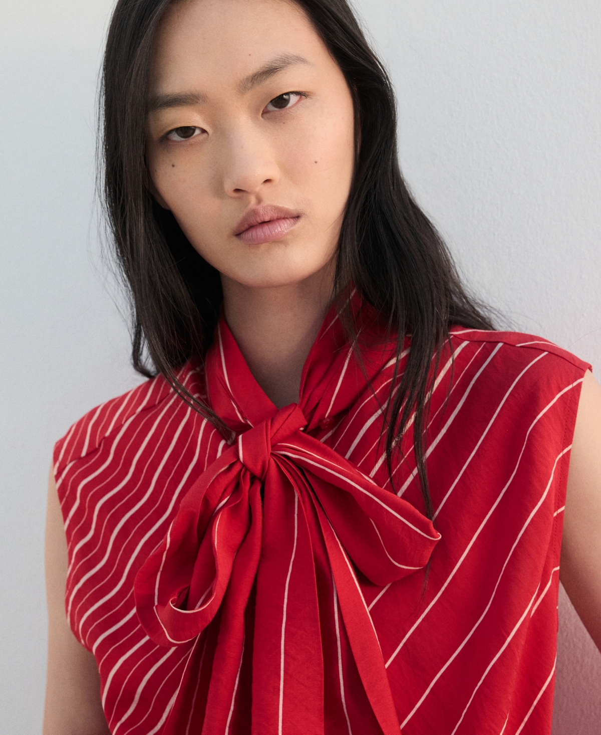 Mango Women's Scarf Striped Blouse