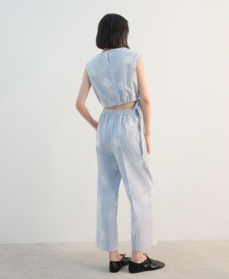 Women's Embroidered Striped Pants