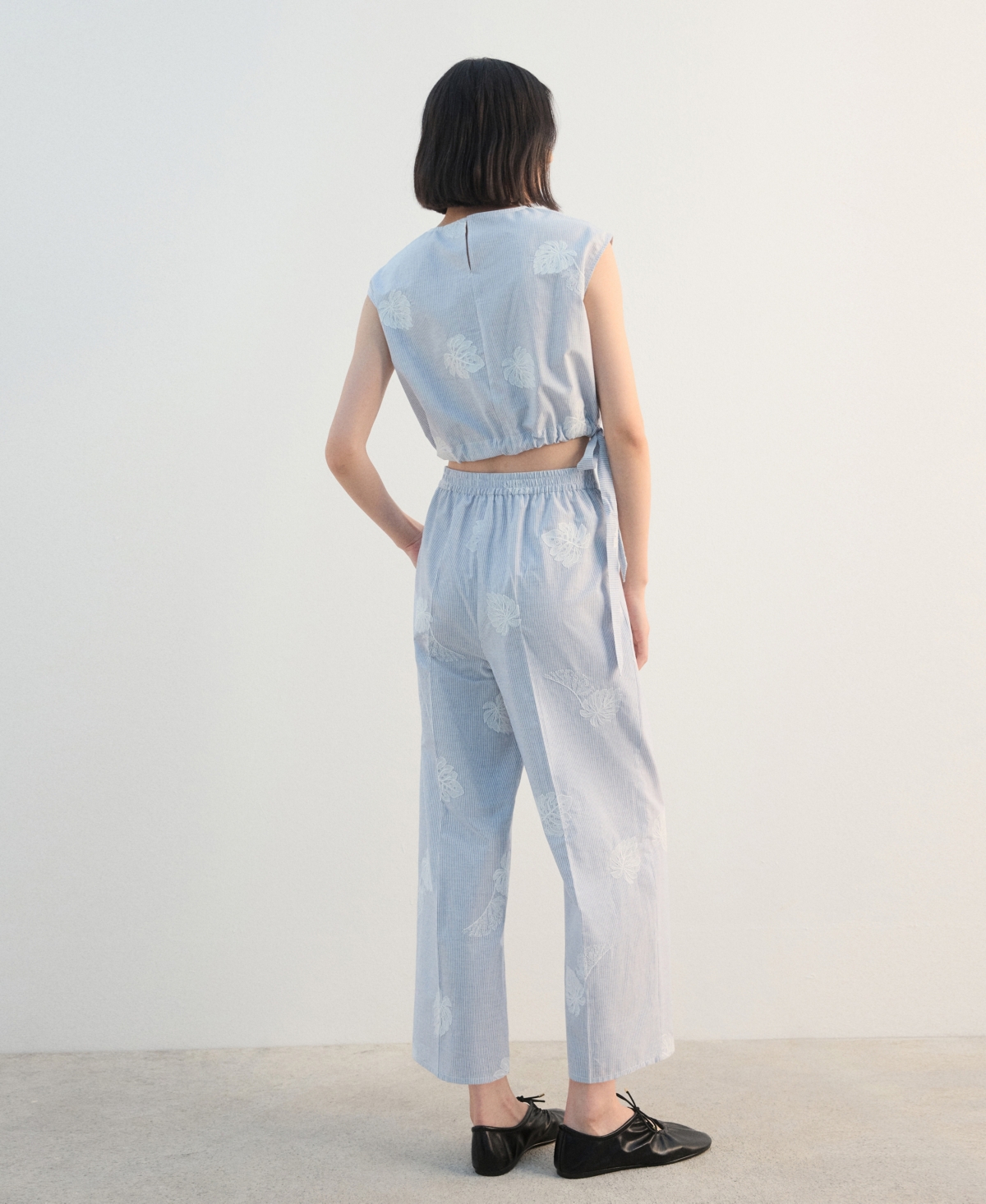 Mango Women's Embroidered Striped Pants