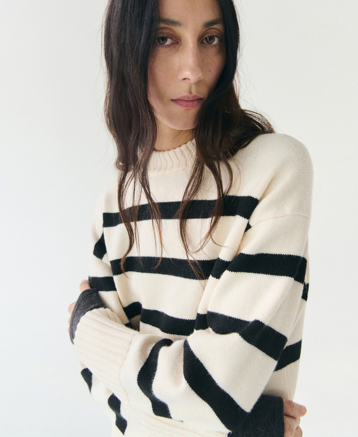 Mango Women's Knit Striped Sweater