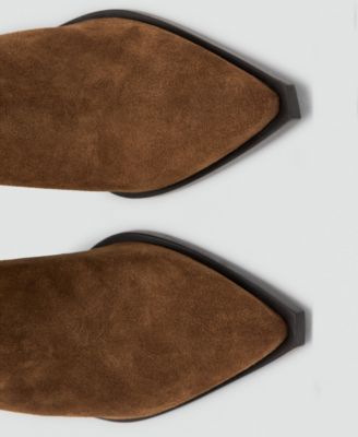 Women's Pointed Toe And Block Heel Suede Ankle Boots