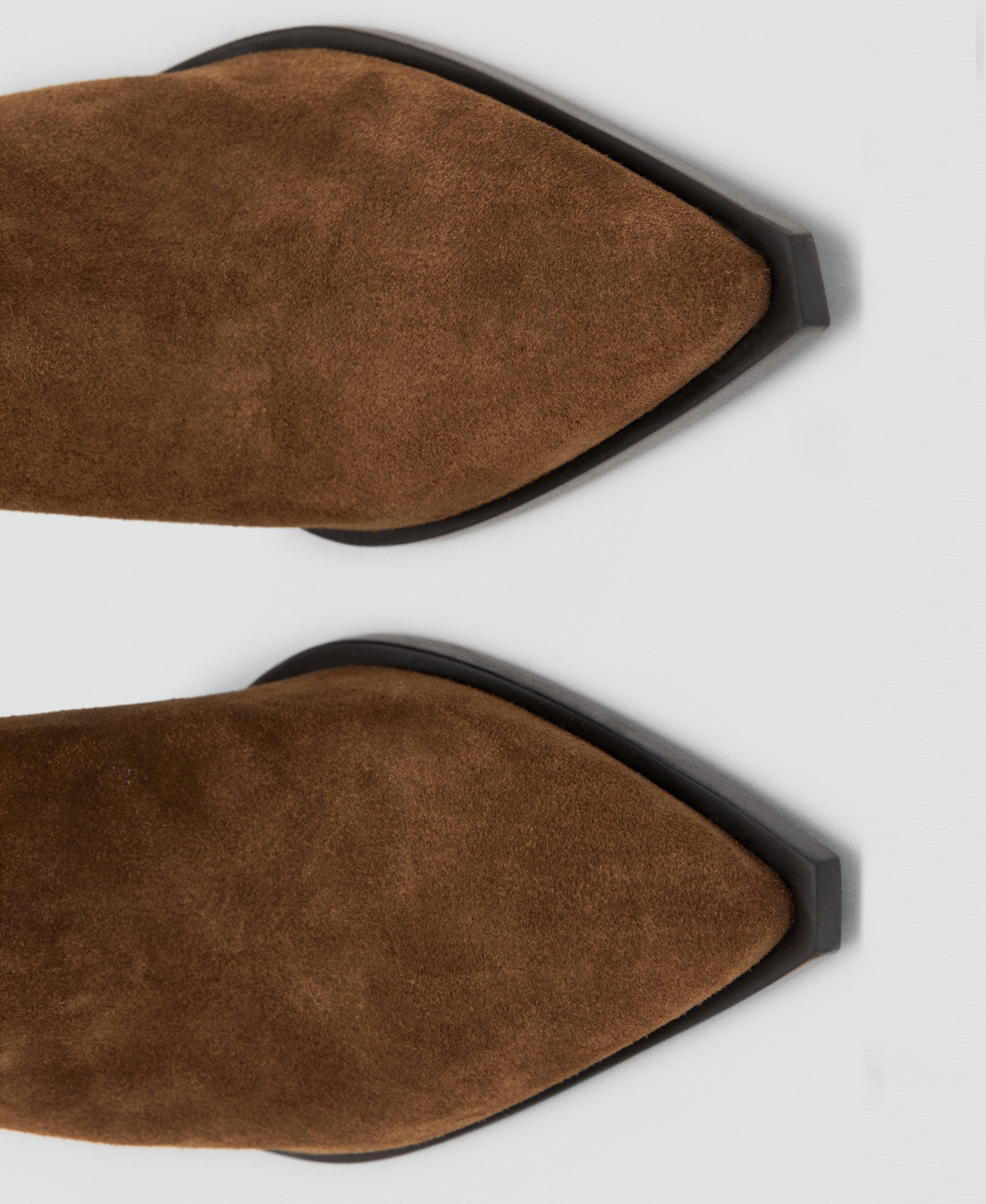 Mango Women's Pointed Toe And Block Heel Suede Ankle Boots