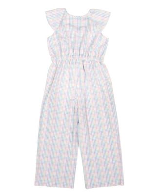 Big Girls Plaid Seersucker Jumpsuit