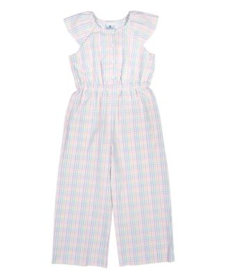 Big Girls Plaid Seersucker Jumpsuit