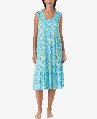 Women's Short-Sleeve Soft Bra Midi Jersey Nightgown