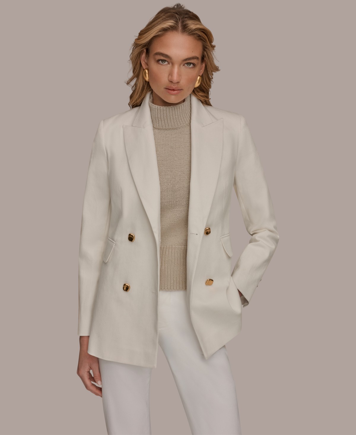Женские Donna Karan New York Women's Double Breasted Blazer Jacket — фото 2
