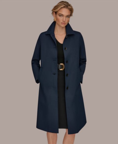 Женские куртки Donna Karan New York Women's Balmacaan Shirt Collar Coat