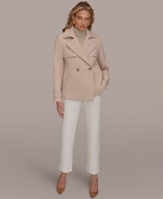 Women's Short Crepe Notch Collar Trench Coat