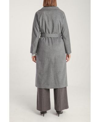 Women's Pure Cashmere Wrap Belted Midi Coat