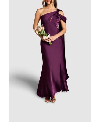Women's Satin Fishtail Maxi Dress