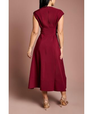 Women's Belted Crepe Dress