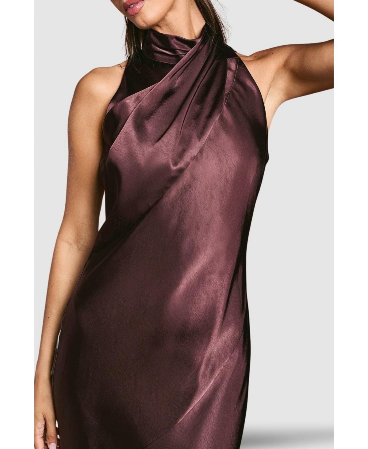 Coast Women's Satin High Neck Fishtail Maxi Dress