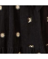 Women's Cosmic Embroidery Cord Midi Shirt Dress