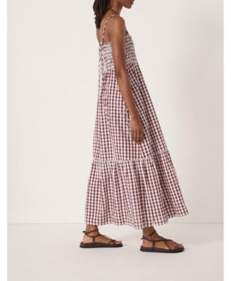 Women's Leni Shirred Gingham Beach Dress