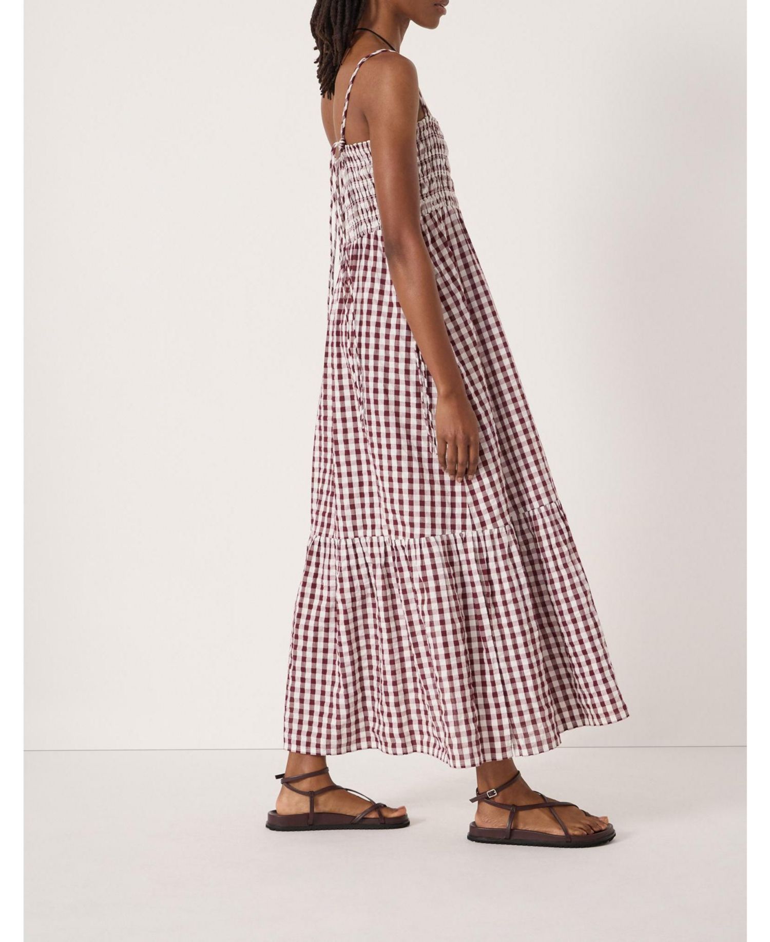 Women's Leni Shirred Gingham Beach Dress