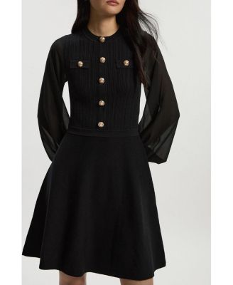 Women's Chiffon Sleeve Mini Knit Dress