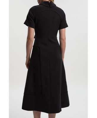 Women's Stretch Tab Detail Full Midi Dress