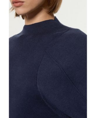 Women's Wool-Look Rounded Sleeve Knit Midi Dress