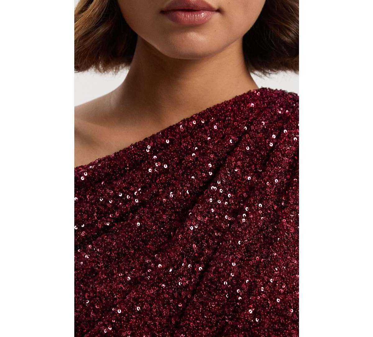 Karen Millen Women's One Shoulder Sequin Mini Dress