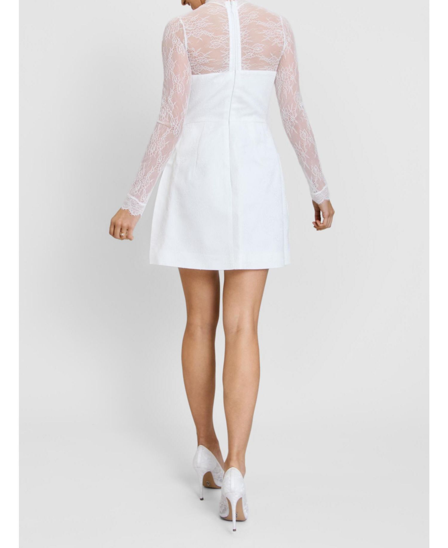 Women's Lace Sleeve Cup Detail Mini Dress