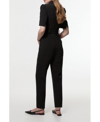 Petite Crepe Belted Jumpsuit