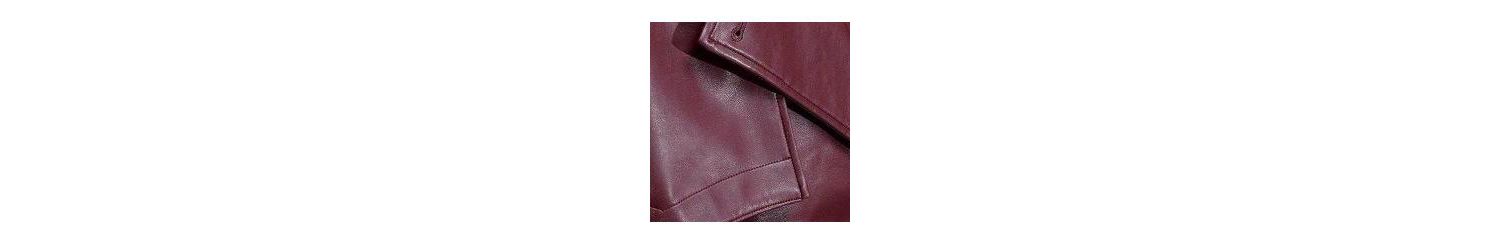 Women's Tailored Faux Leather Belted Trench Coat