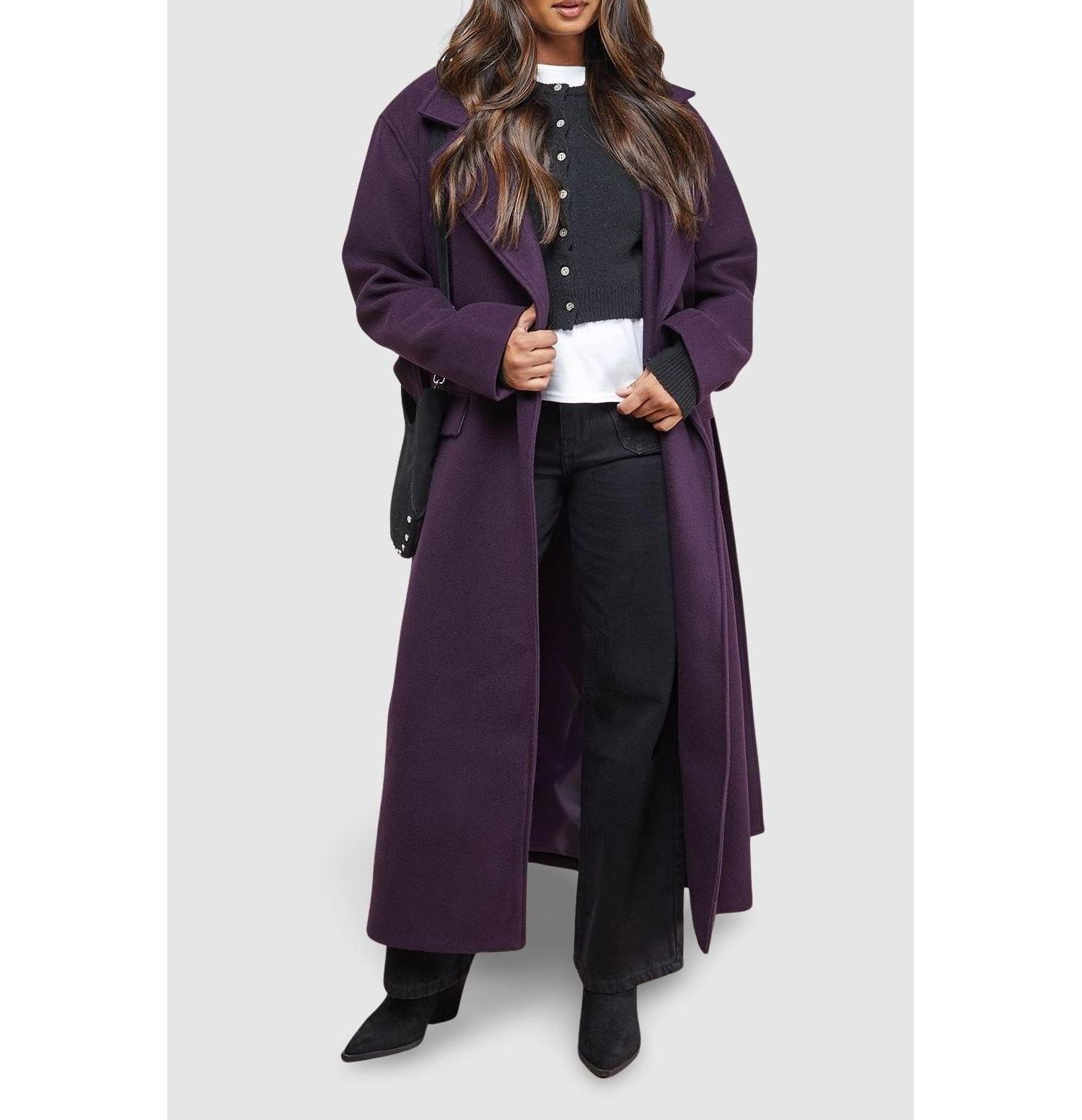 Women's Tie Belt Detail Midi Coat